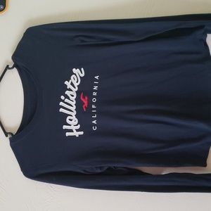 Long sleeve dark blue hollister shirt